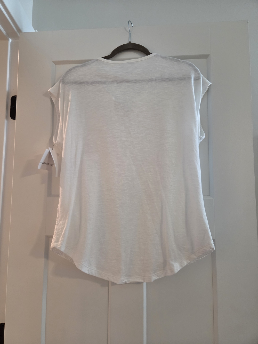 Liz Claiborne White Crochet Cap Sleeve Blouse - Picture 4 of 4